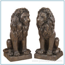 Life Size Bronze Sitting Lion Sculpture